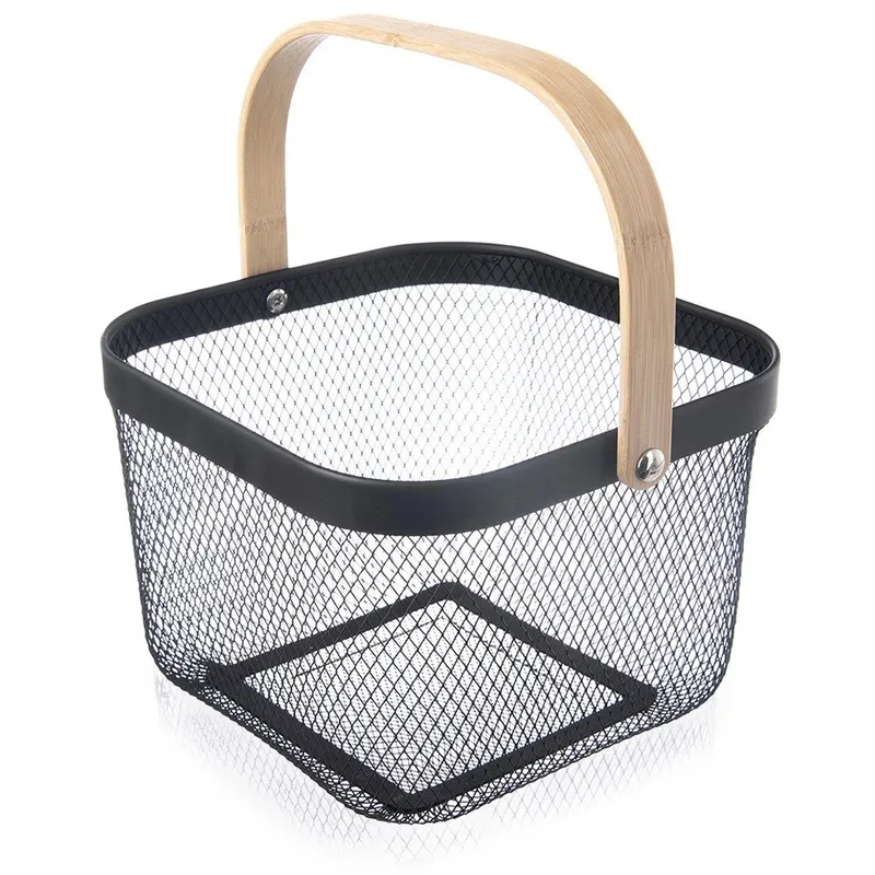 Koszyk Do Przechowywania Metalowy 27 x 24,5 x 17,5 cm MEBLIVA - Czarny