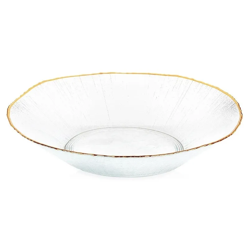 Miska Sałatkowa Stołowa 29,5 x 29 cm 1,6 l Szkło Rant VILD MEBLIVA - Złoty