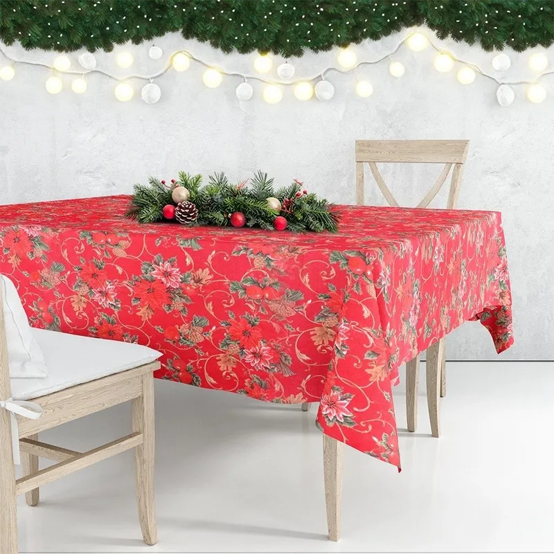Obrus Świąteczny Plamoodporny 180 x 130 cm EXCELLENT MEBLIVA - Czerwony