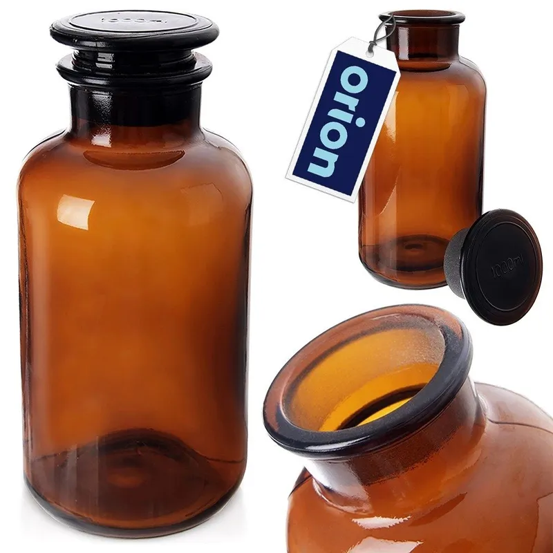 Pojemnik Butelka Retro Na Płyny Produkty Sypkie Szklany 1 MEBLIVA - Brązowy