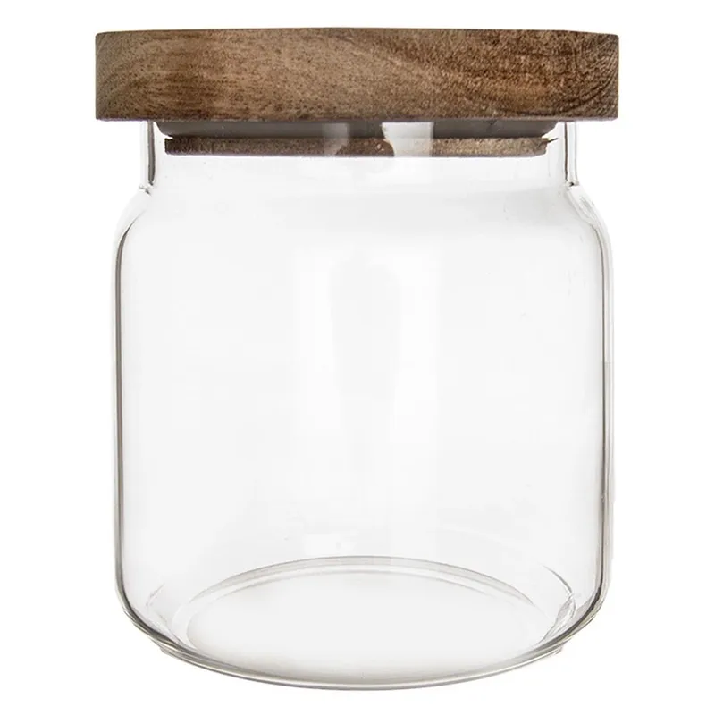 Pojemnik Szklany Sypkie Produkty 730 ml Z Pokrywką 12,5 x 10 cm MEBLIVA