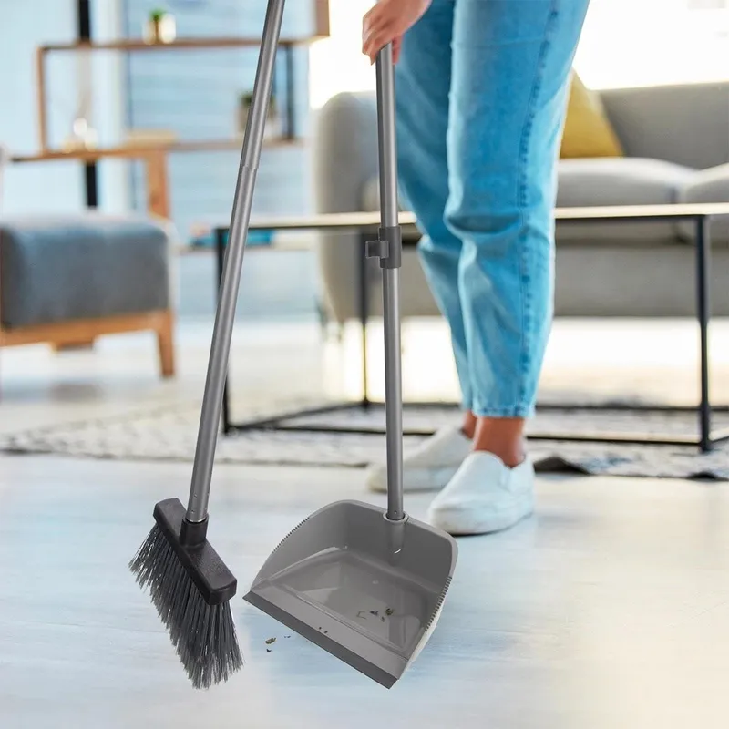 Zmiotka Z Szufelką 87 cm 357 g Długi Kij Do Zamiatania MEBLIVA