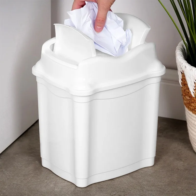 Kosz Na Śmieci Plastikowy 5 l Wytrzymały I Pojemny MEBLIVA - Biały