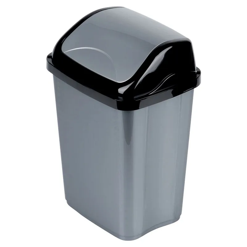Kosz Na Śmieci Plastikowy 10 l Wytrzymały I Pojemny MEBLIVA - Szary