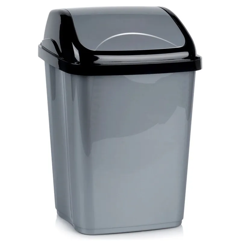 Kosz Na Śmieci Plastikowy 16 l Wytrzymały I Pojemny MEBLIVA - Szary