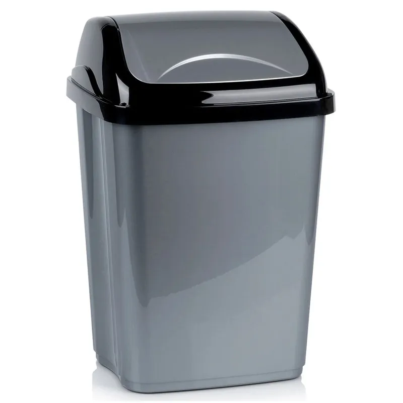 Kosz Na Śmieci Plastikowy 26 l Wytrzymały I Pojemny MEBLIVA - Szary