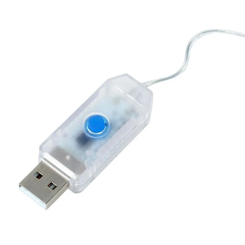 Kurtyna Świetlna 300 LED 3 m Z Pilotem Zimna Barwa USB MEBLIVA