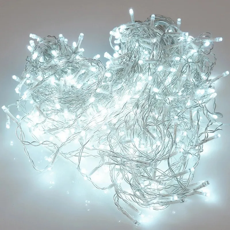 Kurtyna Świetlna Zewnętrzna 500 LED 11,5 m Zimna Barwa IP44 MEBLIVA