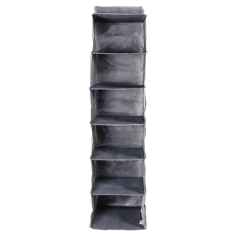 Organizer Wiszący Do Szafy 6 Półek 30 x 30 x 120 cm STORAGE MEBLIVA - Szary