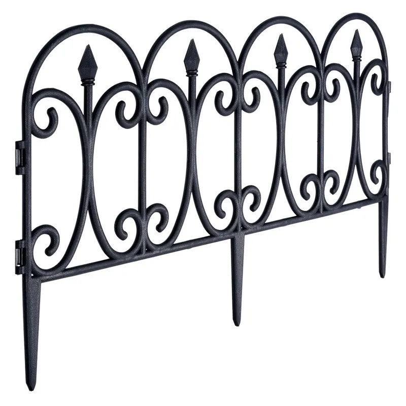 Płotek Ogrodowy 60 x 33 cm 4 szt. Obrzeże Palisada GARDIVA - Czarny
