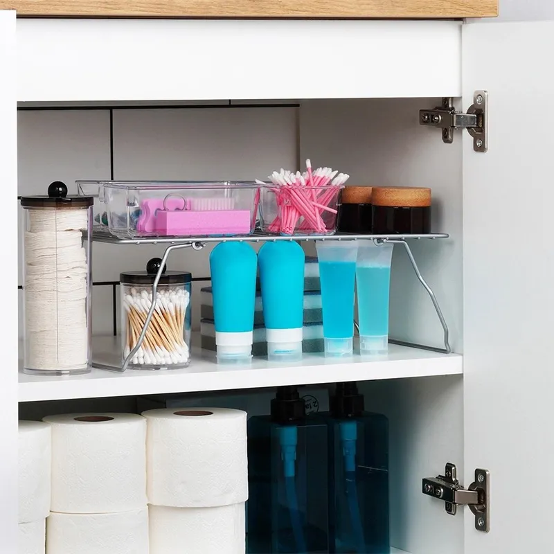 Półka Kuchenna Metalowa Składana 37 x 21 cm SG Organizator MEBLIVA - Szara