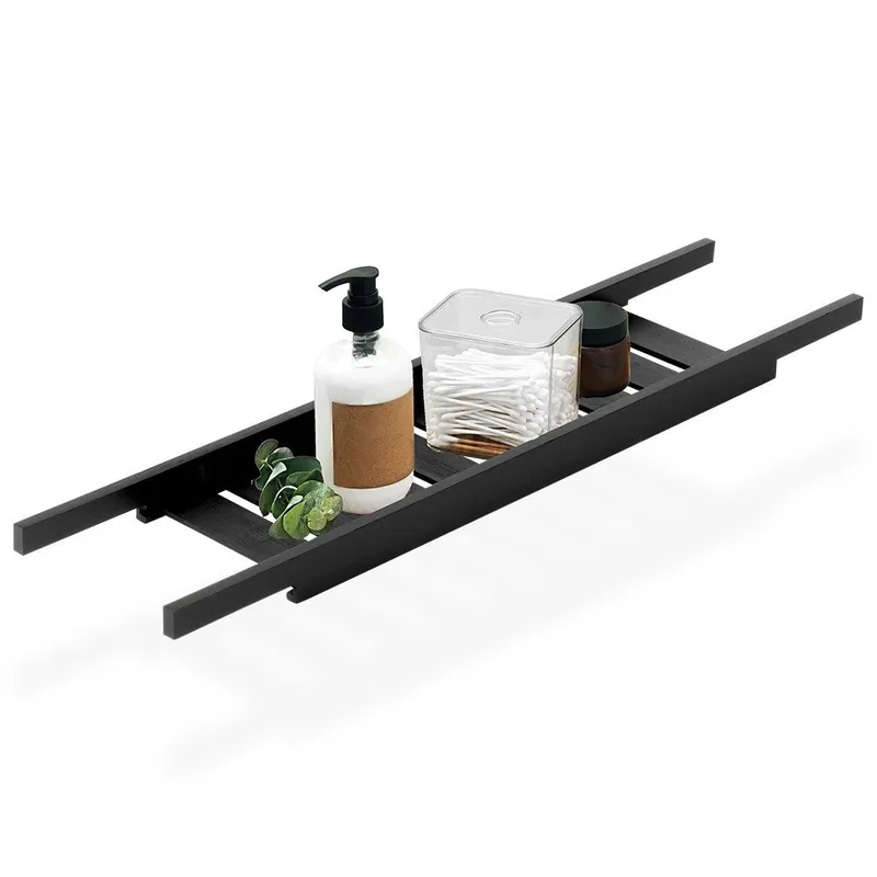 Półka Łazienkowa Na Wannę Bambusowa BATHROOM SOLUTIONS 68 MEBLIVA - Czarna