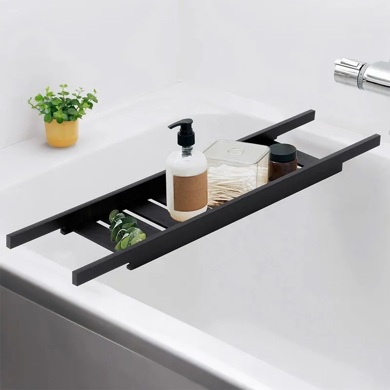 Półka Łazienkowa Na Wannę Bambusowa BATHROOM SOLUTIONS 68 MEBLIVA - Czarna