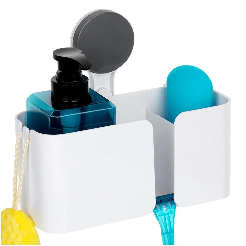 Półka Pod Prysznic 3 Przegrody Na Przyssawkę 21 x 9 cm BS MEBLIVA - Biała
