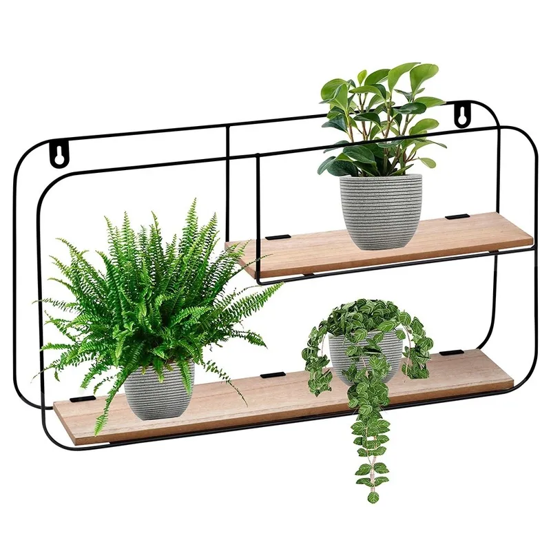 Półka Ścienna Metalowa LOFT 2 Poziomy 52 x 105 cm MOVEMANIA - Czarny