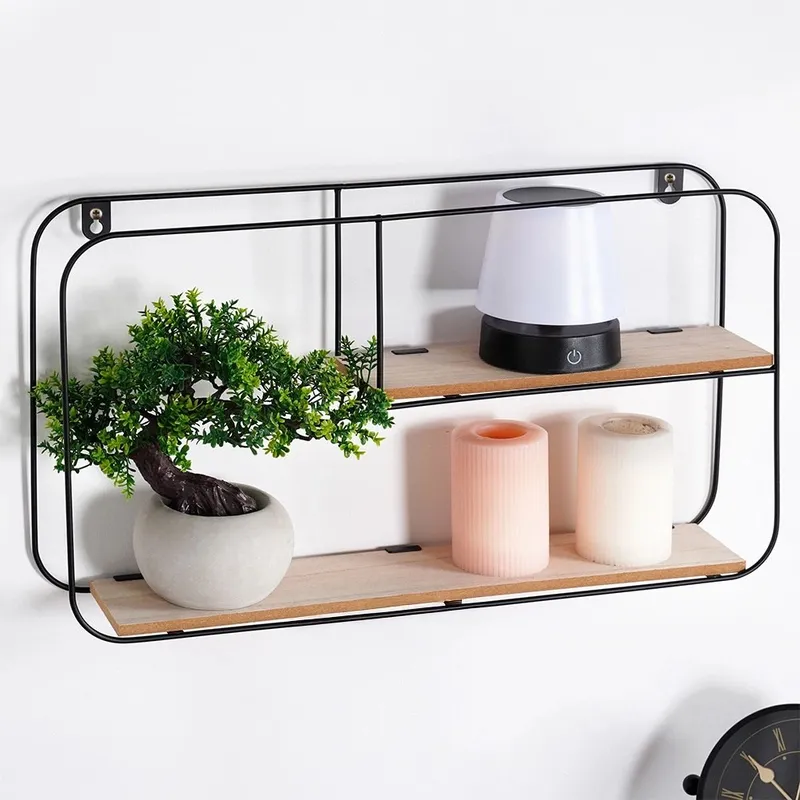 Półka Ścienna Metalowa LOFT 2 Poziomy 52 x 105 cm MOVEMANIA - Czarny