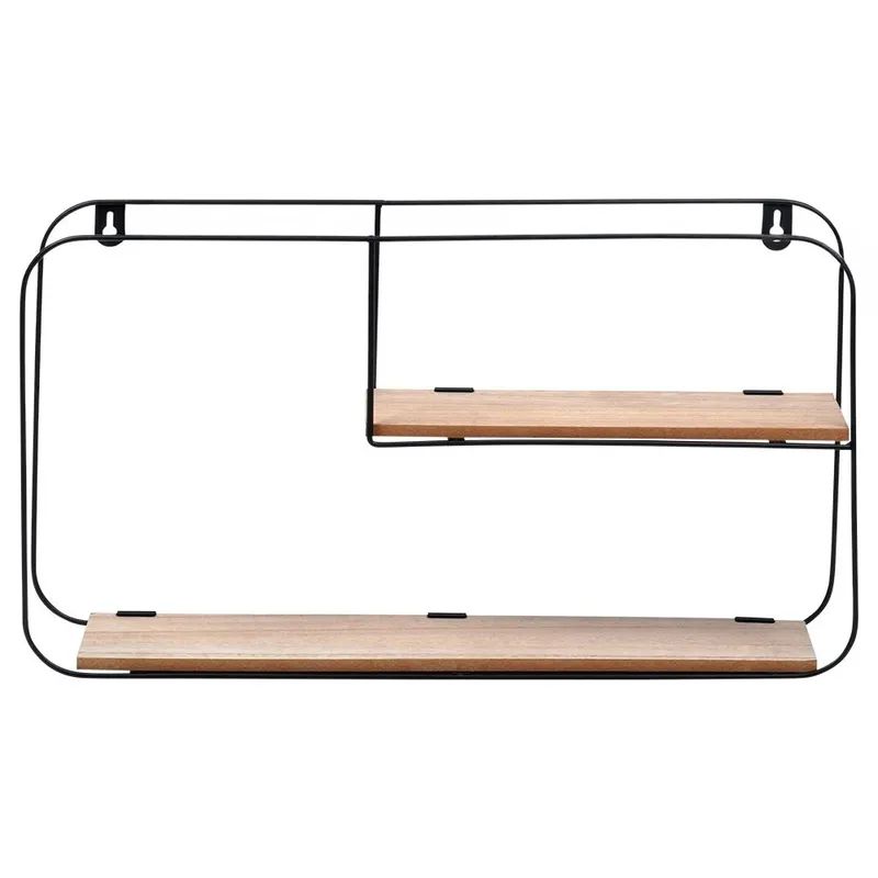 Półka Ścienna Metalowa LOFT 2 Poziomy 52 x 105 cm MOVEMANIA - Czarny