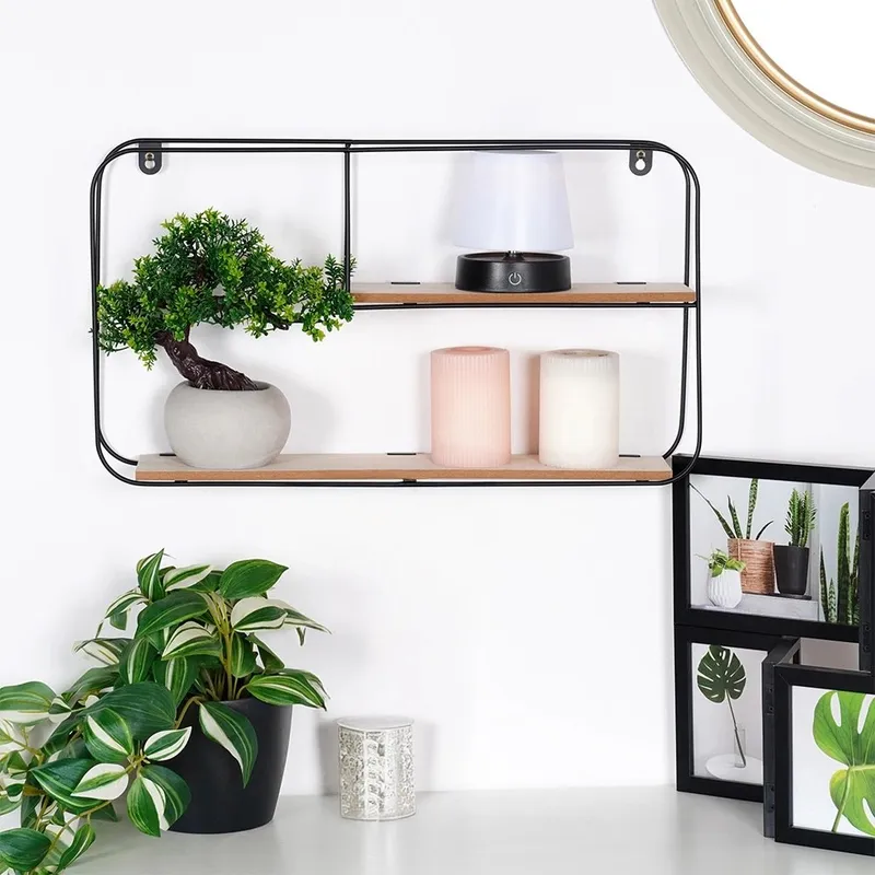 Półka Ścienna Metalowa LOFT 2 Poziomy 52 x 105 cm MOVEMANIA - Czarny