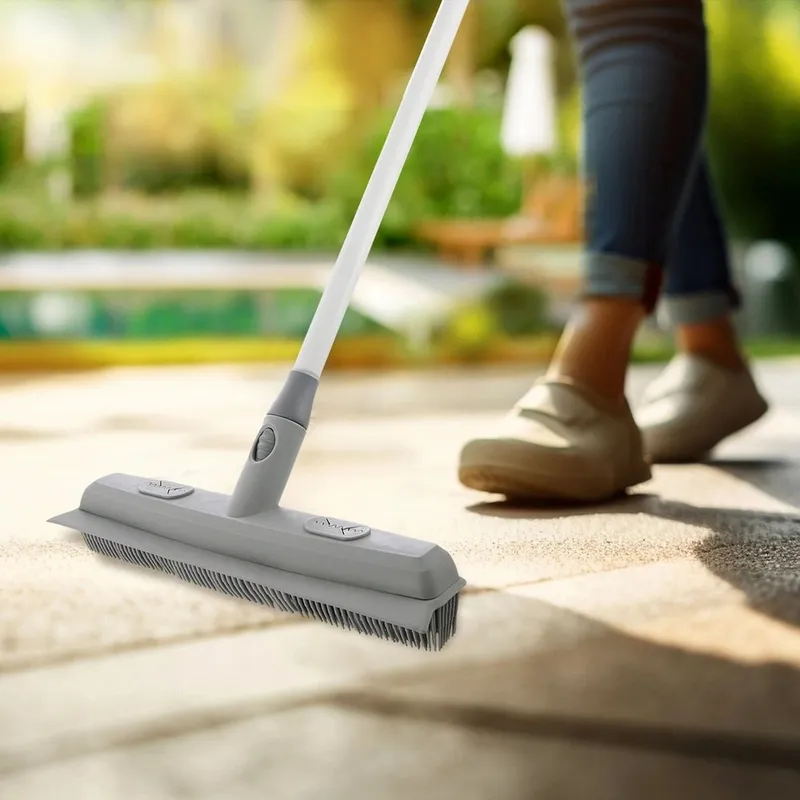 Szczotka Do Miotły Gumowa 2w1 Ze Ściągaczką CLEAN SYSTEM 34 cm MEBLIVA
