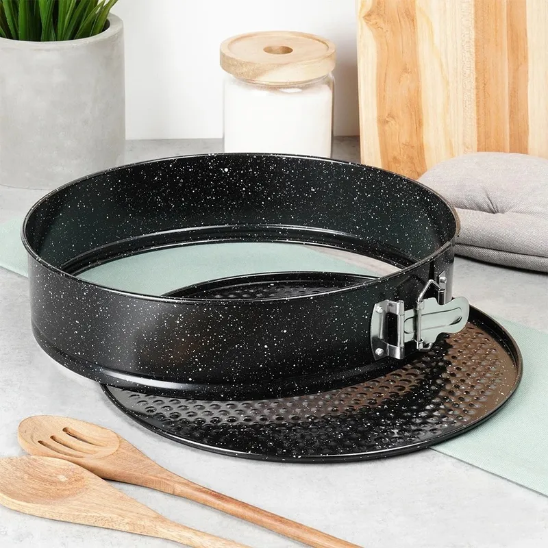 Tortownica Rozpinana Granitowa 28 cm Stal Nieprzywierająca Do Ciast MEBLIVA