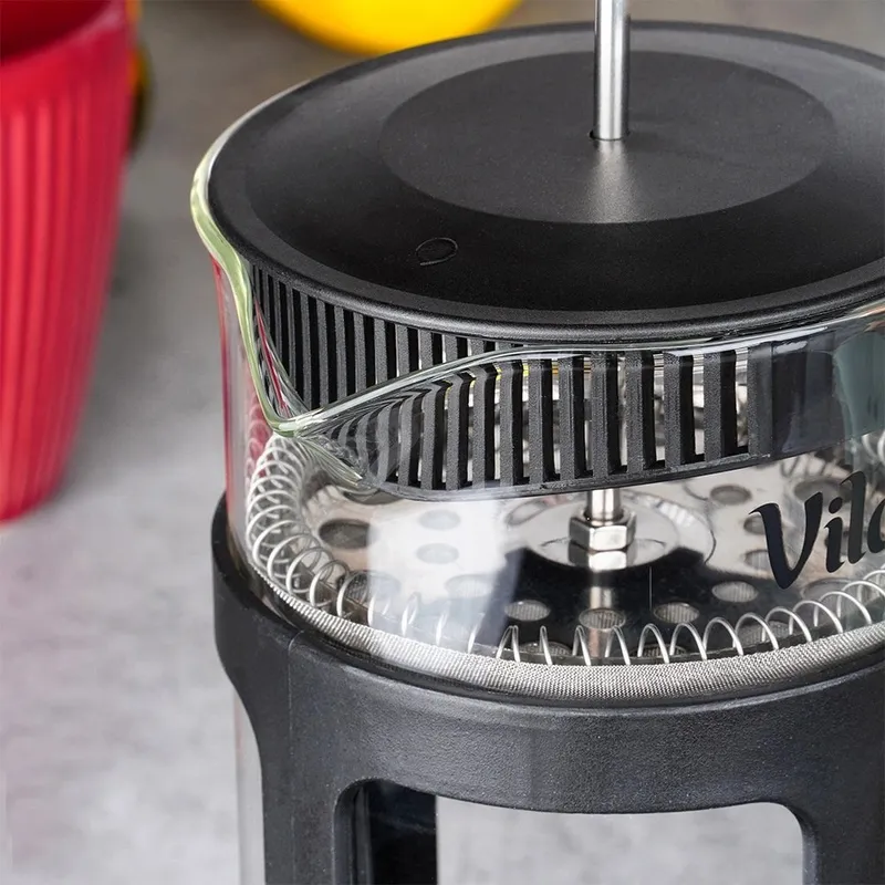 Zaparzacz Tłokowy 1 l French Press Szkło Borokrzemowe Tłok MEBLIVA
