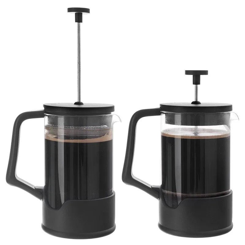 Zaparzacz Tłokowy 400 ml BLACK French Press Szkło I Stal MEBLIVA