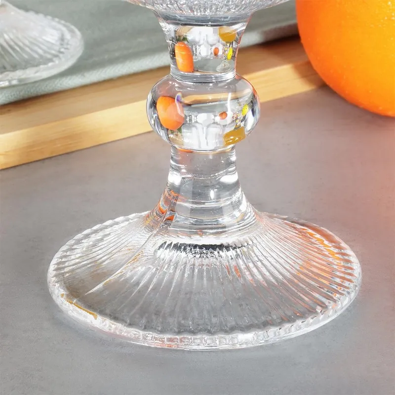 Kieliszki Do Wina Szklane Ryflowane 6 szt. 340 ml Zmywarka MEBLIVA
