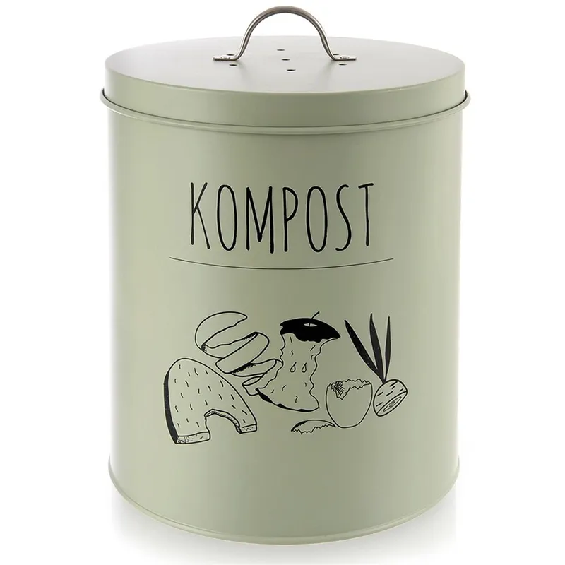 Kompostownik Kuchenny 8 l Metal Filtr Węglowy Greenish GARDIVA - Zielony