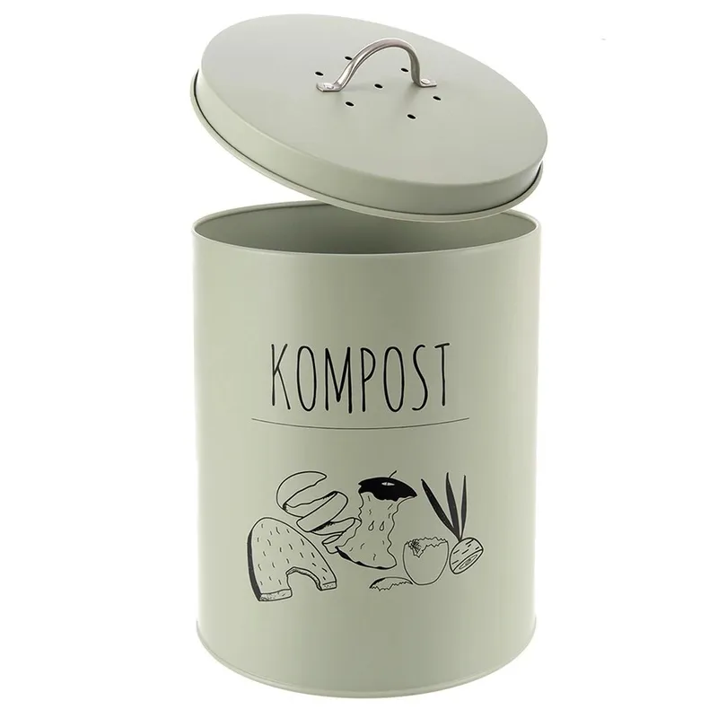 Kompostownik Kuchenny 8 l Metal Filtr Węglowy Greenish GARDIVA - Zielony