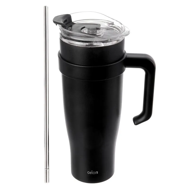 Kubek Termiczny Stalowy Z Uchwytem TERMO 1,2 l MEBLIVA - Czarny