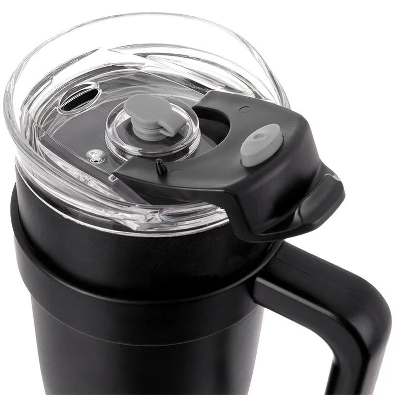 Kubek Termiczny Stalowy Z Uchwytem TERMO 1,2 l MEBLIVA - Czarny