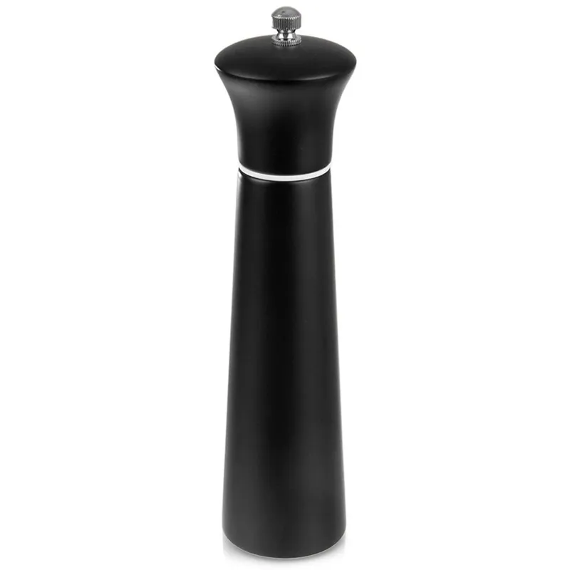 Młynek Do Pieprzu I Soli Drewniany 21,5 cm Regulacja MEBLIVA - Czarny