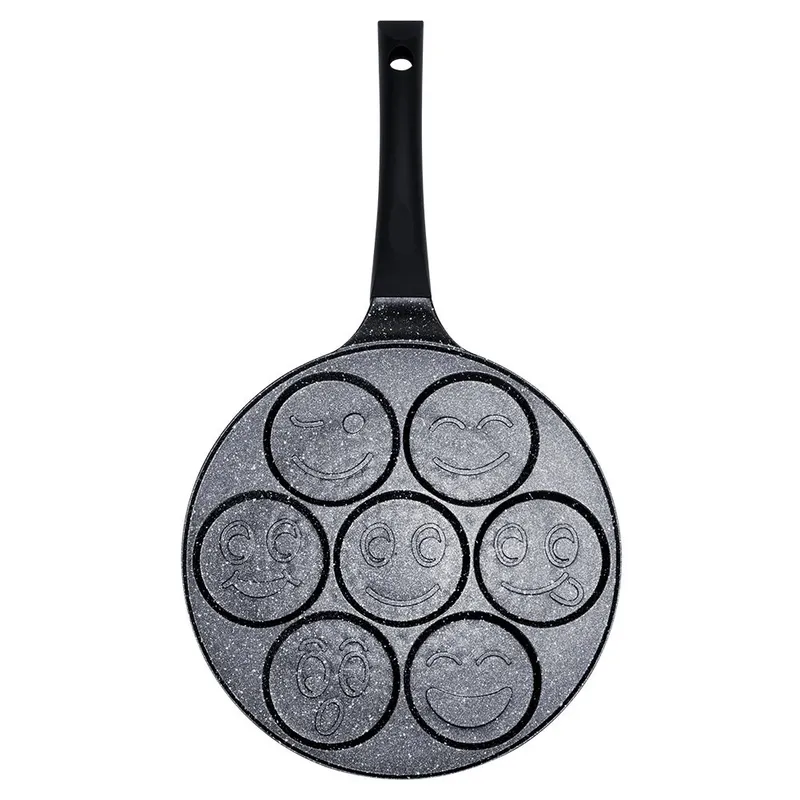 Patelnia Do Jajek Granitowa 7 Otworów 26 cm Black Line Buzie MEBLIVA