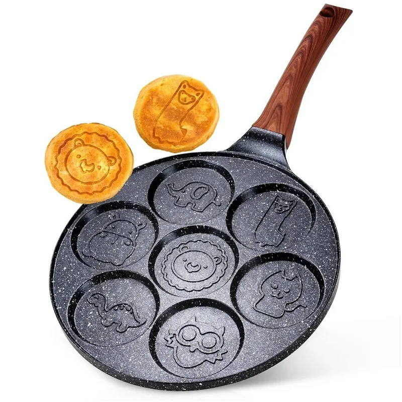 Patelnia Do Jajek Granitowa 7 Otworów 26 cm Black&Wood Indukcja MEBLIVA
