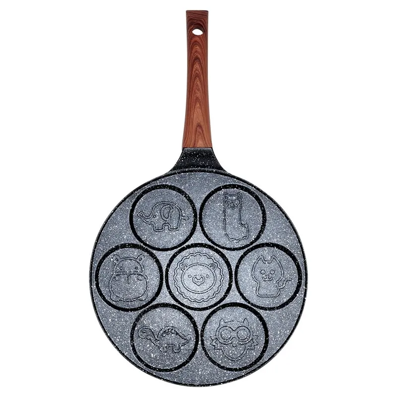 Patelnia Do Jajek Granitowa 7 Otworów 26 cm Black&Wood Indukcja MEBLIVA