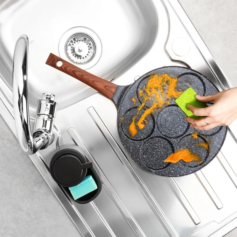 Patelnia Do Jajek Granitowa 7 Otworów 26 cm Black&Wood Indukcja MEBLIVA