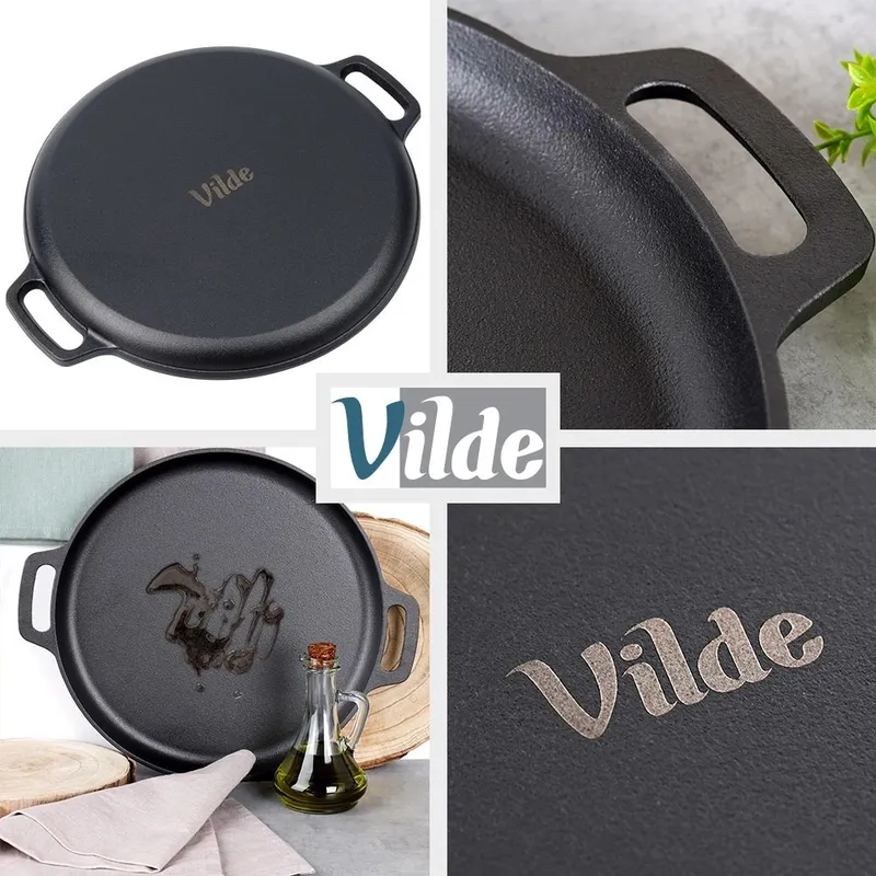 Patelnia Żeliwna Okrągła 35 cm Cast Line Do Indukcji Grill GARDIVA