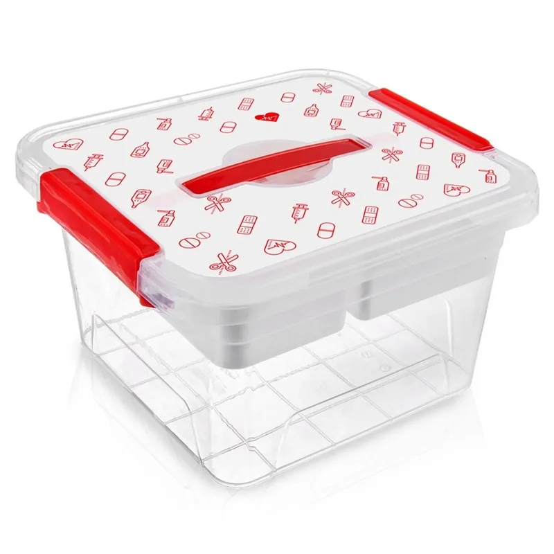 Pojemnik Na Leki Apteczka Domowa 8 l Z Organizerem 26 x 24,5 x 15,5 MEBLIVA
