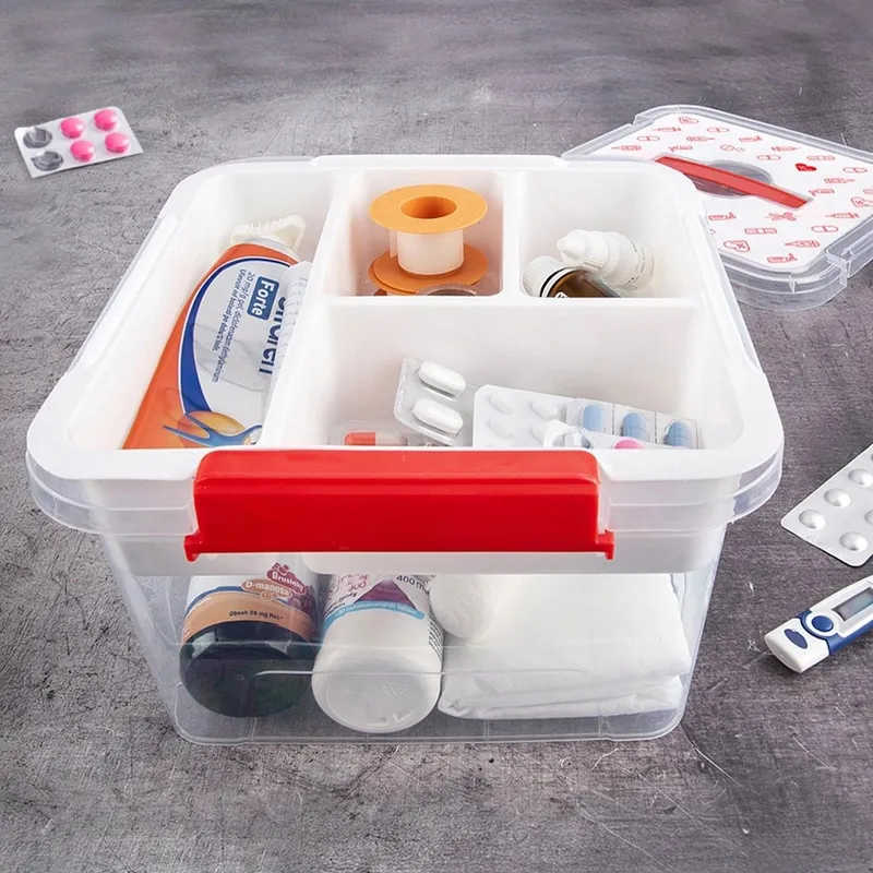 Pojemnik Na Leki Apteczka Domowa 8 l Z Organizerem 26 x 24,5 x 15,5 MEBLIVA