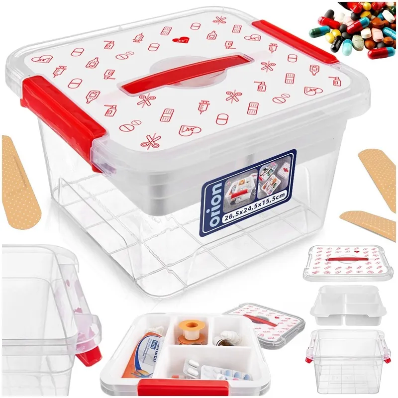 Pojemnik Na Leki Apteczka Domowa 8 l Z Organizerem 26 x 24,5 x 15,5 MEBLIVA