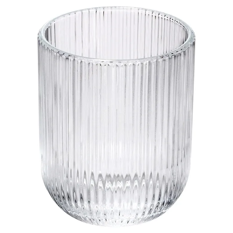 Szklanki Zestaw 6 szt. 250 ml Ryflowane Szkło Do Zmywarki 7,5 MEBLIVA