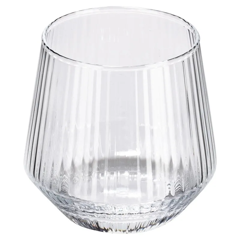 Szklanki Zestaw 6 szt. 350 ml Ryflowane Szkło Do Whisky Zmywarka MEBLIVA