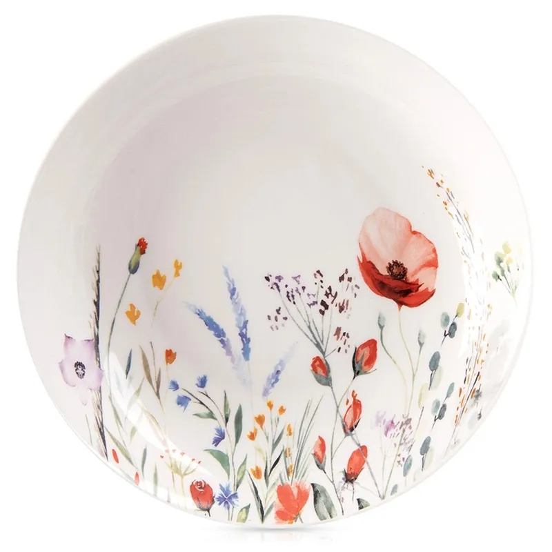 Talerz Obiadowy Głęboki Porcelanowy MAKI 600 ml Zmywarka MEBLIVA