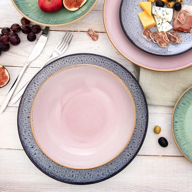 Talerz Obiadowy Płytki Ceramiczny GLAZE 27 cm MEBLIVA - Fioletowy