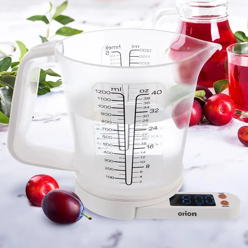 Waga Kuchenna Z Miarką Cyfrowa 5 kg Tary 1,2 l Tworzywo MEBLIVA