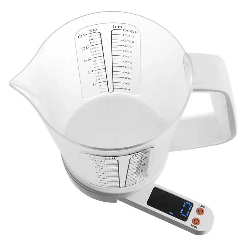 Waga Kuchenna Z Miarką Cyfrowa 5 kg Tary 1,2 l Tworzywo MEBLIVA