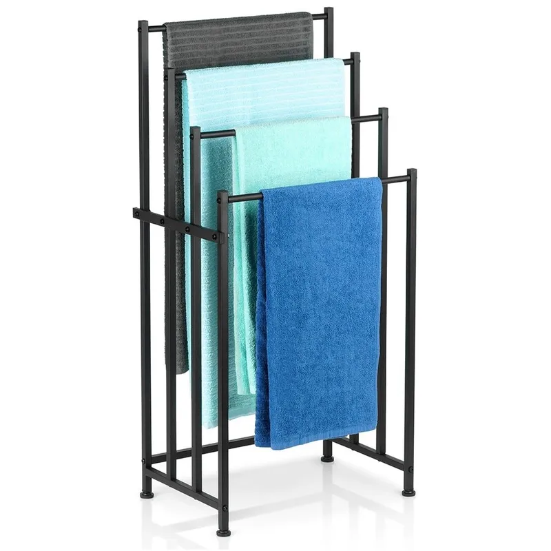 Wieszak Na Ręczniki Stojący Metalowy LOFT 4 Poprzeczki 94,5 cm MEBLIVA