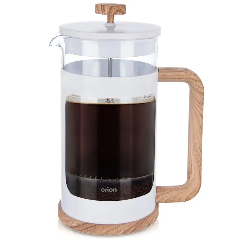 Zaparzacz Tłokowy 1 l WHITELINE French Press Szkło Borokrzemowe MEBLIVA