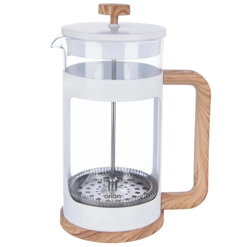 Zaparzacz Tłokowy 1 l WHITELINE French Press Szkło Borokrzemowe MEBLIVA