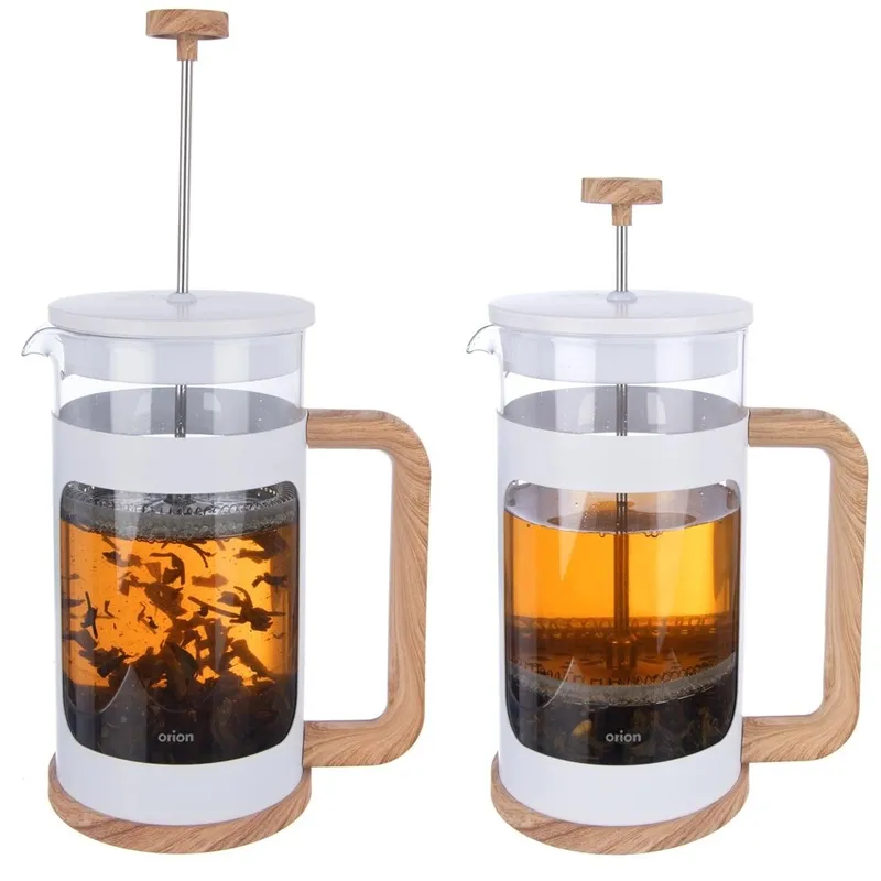 Zaparzacz Tłokowy 1 l WHITELINE French Press Szkło Borokrzemowe MEBLIVA